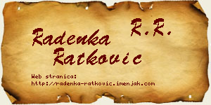 Radenka Ratković vizit kartica